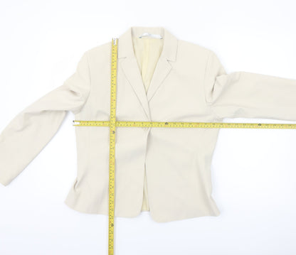 Marks and Spencer Women Beige Single-Breasted Suit Jacket UK 12