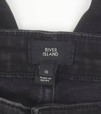 River Island Womens Black Skinny Jeans Size 10 Slim Fit Denim