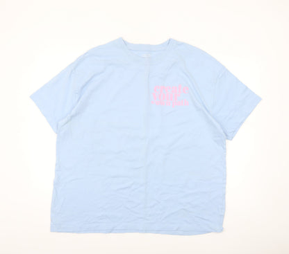 Dunnes Stores Women's Blue Oversized Cotton T-Shirt L