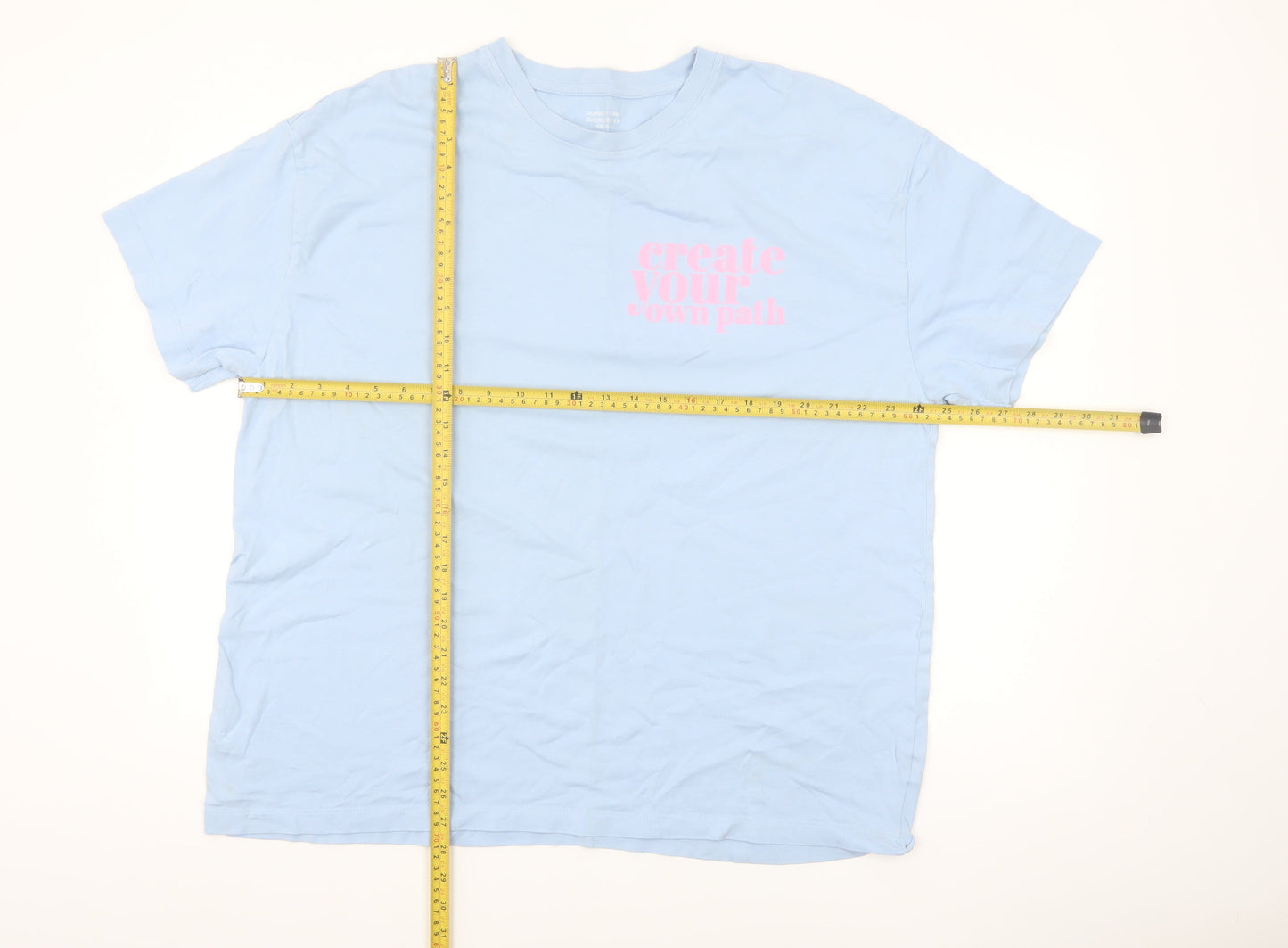 Dunnes Stores Women's Blue Oversized Cotton T-Shirt L