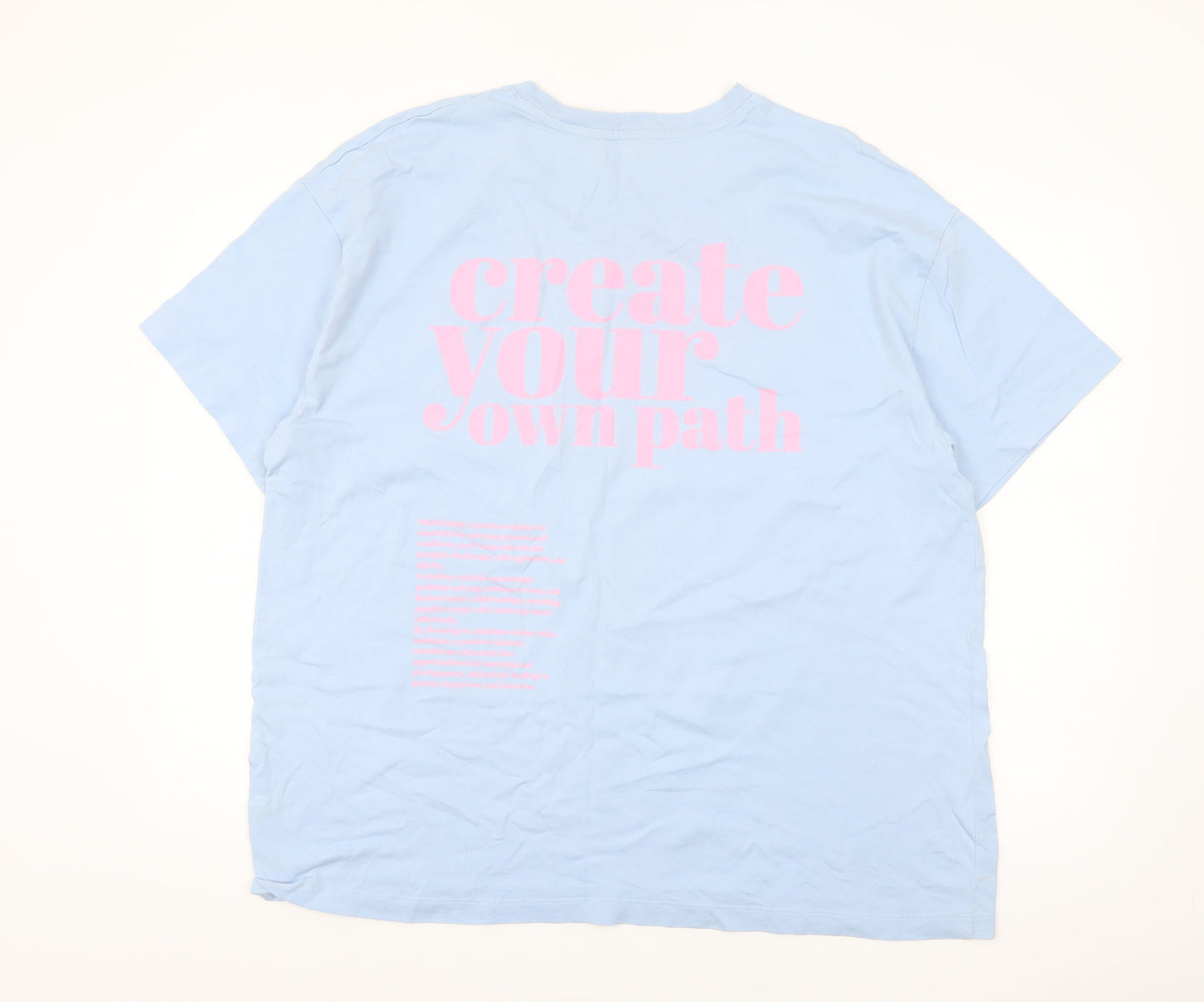 Dunnes Stores Women's Blue Oversized Cotton T-Shirt L