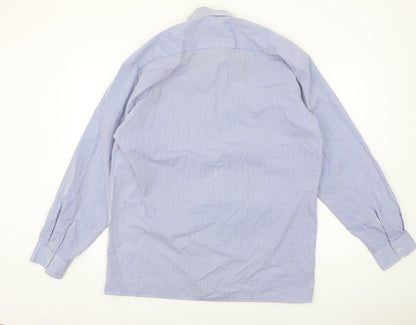 Hunter Men's Blue Striped Cotton Long Sleeve Button-Up Shirt Size 16.5 Regular