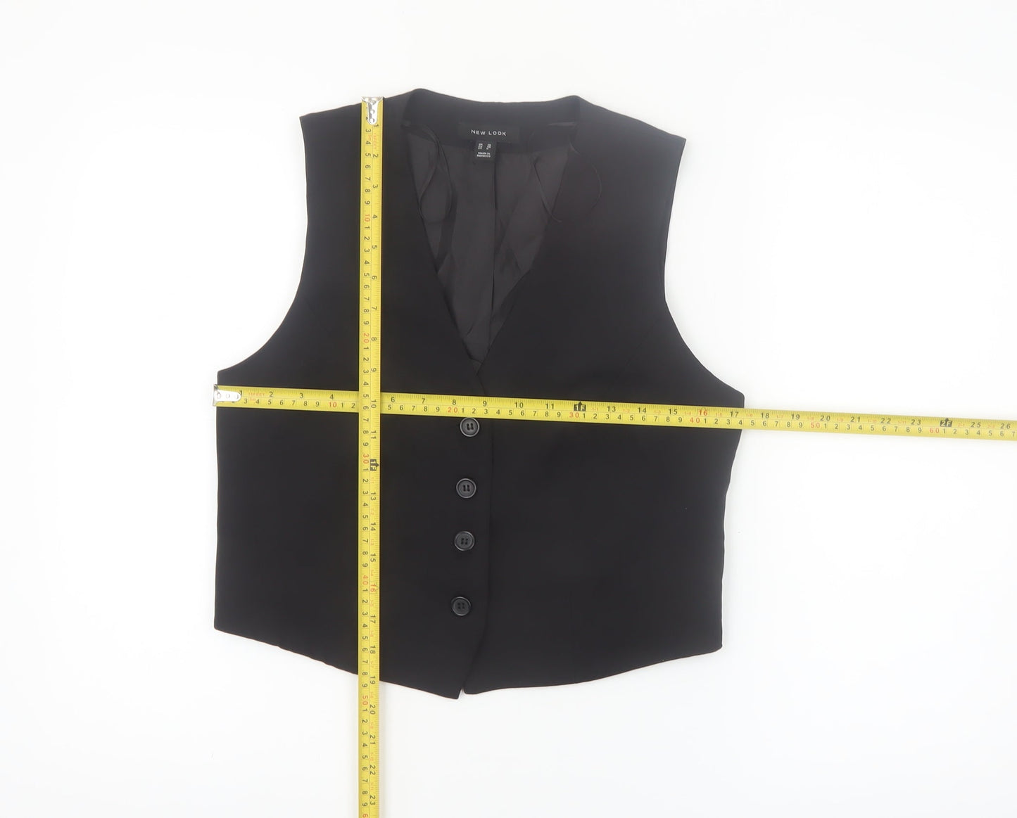 New Look Women's Black Suit Waistcoat UK 10 Classic Tailored V-Neck