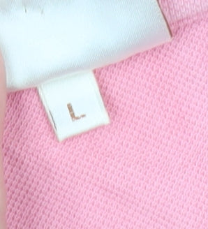 The Natural Clothing Company Women's Pink Sleeveless Cotton Polo Shirt Size L