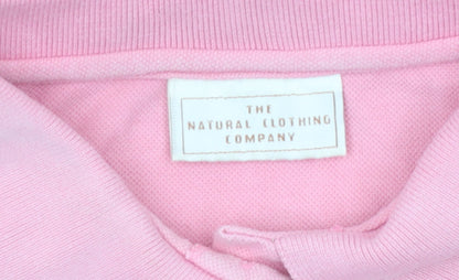 The Natural Clothing Company Women's Pink Sleeveless Cotton Polo Shirt Size L