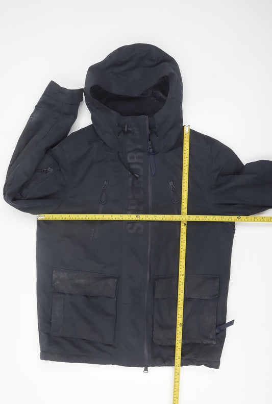 Superdry Men's Blue 2XL Hooded Lined Parka Jacket