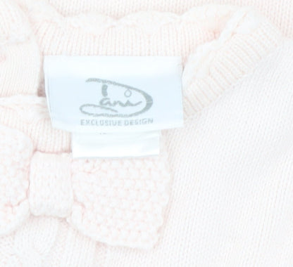 Laru Girls Pink Acrylic Bow Jumper 8 Years Long Sleeve Knitwear