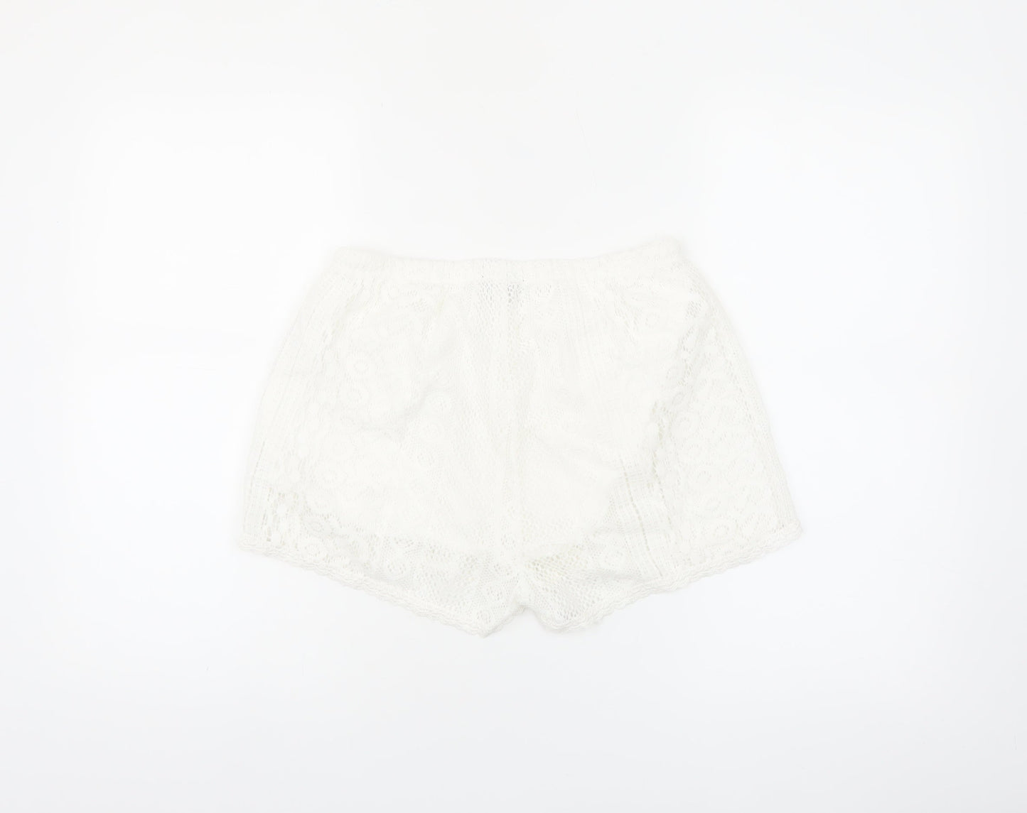 Atmosphere Women White Lace Crochet Shorts Size 10 Summer Casual