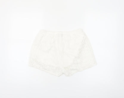 Atmosphere Women White Lace Crochet Shorts Size 10 Summer Casual