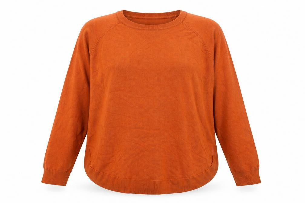 Front view of Gallery women’s brown xl crew neck long sleeve knit jumper