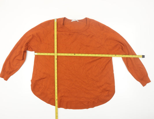 Gallery Womens Brown XL Crew Neck Long Sleeve Knit Jumper