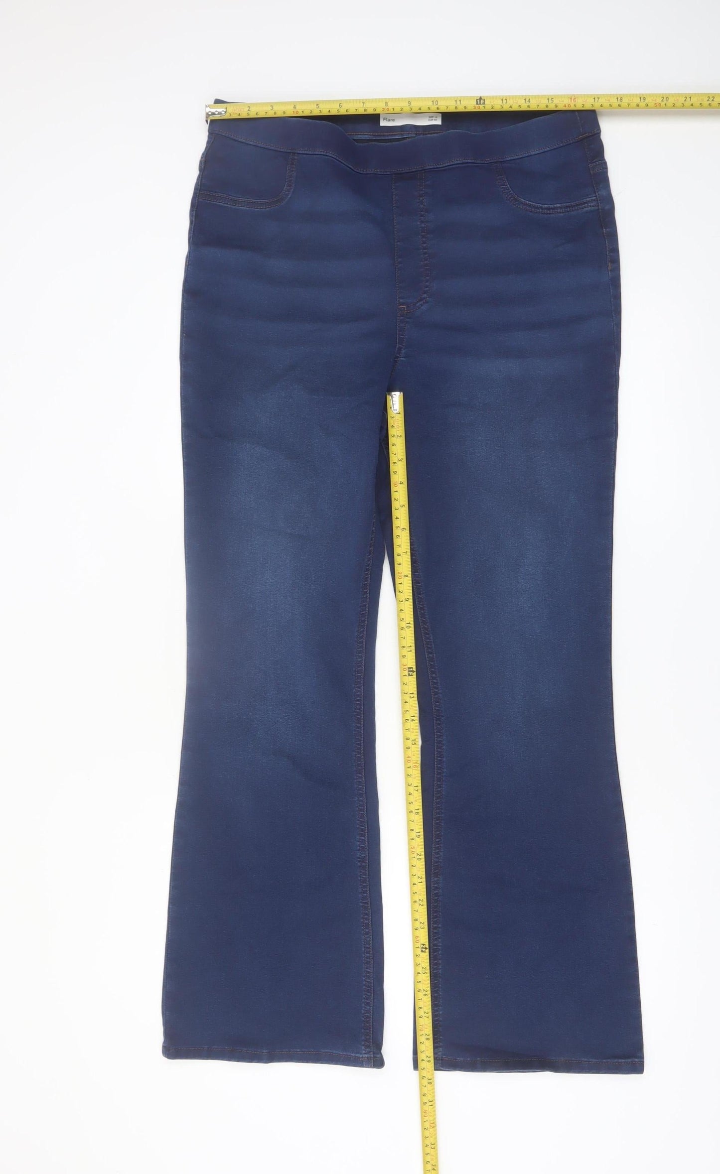 Dunnes Stores Women Blue Flared Stretch Denim Jeans Size 16
