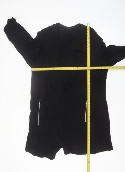 Wallis Womens Black XL Long Sleeve Zip Pocket Open Cardigan