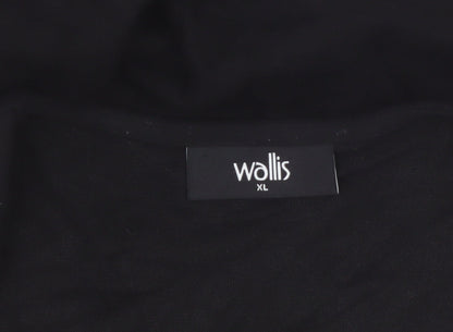 Wallis Womens Black XL Long Sleeve Zip Pocket Open Cardigan