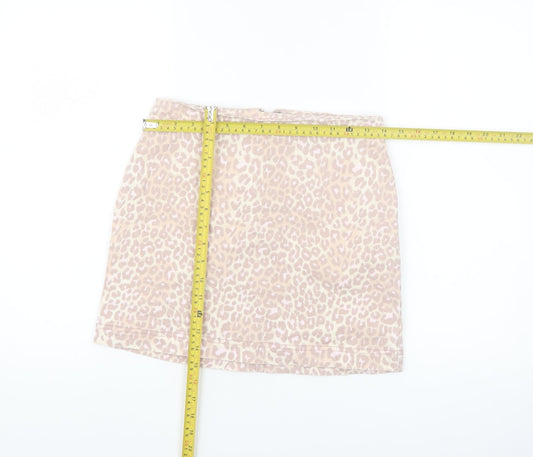 Wild Fable Women’s Beige Leopard Print High Rise Short Skirt Size 8
