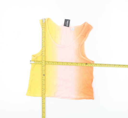 Collusion Womens Multicoloured Cropped Tank Top UK 8 Cotton Summer