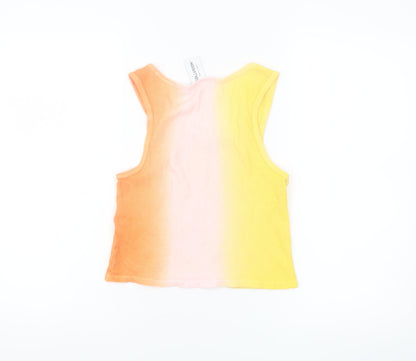 Collusion Womens Multicoloured Cropped Tank Top UK 8 Cotton Summer