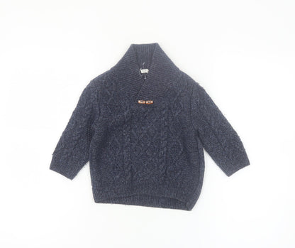 River Island Mini Blue Knit Shawl Collar Cardigan 18-24 Months