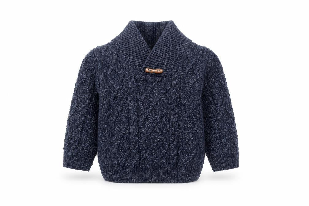 River Island Mini Blue Knit Shawl Collar Cardigan 18-24 Months