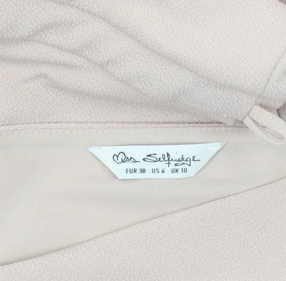 Miss Selfridge Women's Beige Size 10 Sleeveless Wrap Dress
