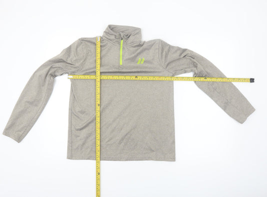 Crivit Boys Grey 1/4 Zip Long Sleeve Activewear Top 13-14 Years
