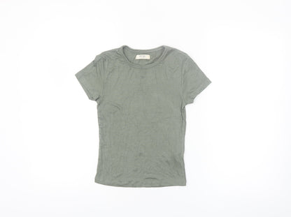 strteen Teens Green Slim Fit Short Sleeve Basic T-Shirt Size 10