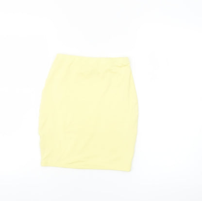 Oh Polly Women's Yellow High Waisted Pencil Skirt Size 6