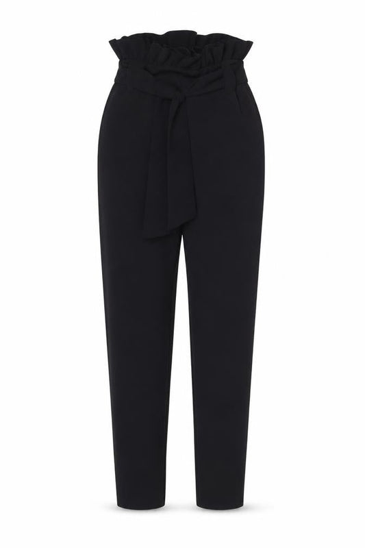 PrettyLittleThing Women’s Black Paperbag High Waist Trousers Size 6