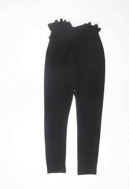 PrettyLittleThing Women’s Black Paperbag High Waist Trousers Size 6