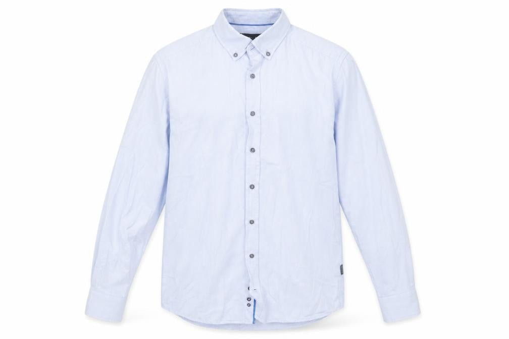 Bugatti Men’s Blue Long Sleeve Regular Fit Button-Down Shirt S