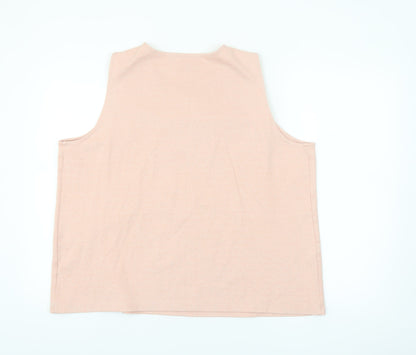 Anthology Women's Pink Beaded Sleeveless Tank Top Size 22