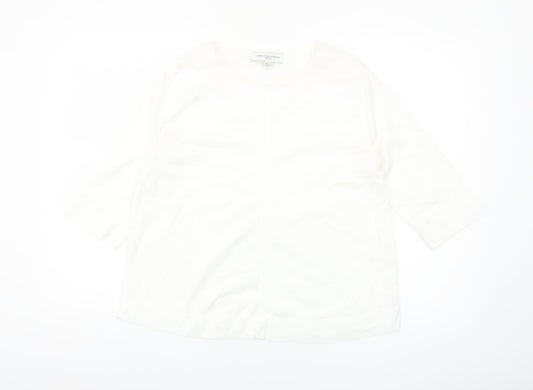 Carolyn Donnelly Women’s White 3/4 Sleeve Cotton T-Shirt UK 10
