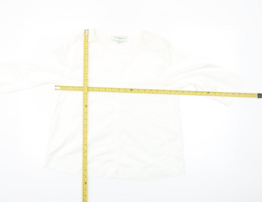Carolyn Donnelly Women’s White 3/4 Sleeve Cotton T-Shirt UK 10