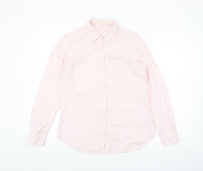 GAP Women's Pink Striped Button-Up Long Sleeve Cotton Shirt XS