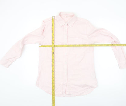 GAP Women's Pink Striped Button-Up Long Sleeve Cotton Shirt XS