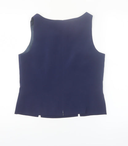 Le Soir Women’s Blue Sleeveless Formal Blouse Size 10
