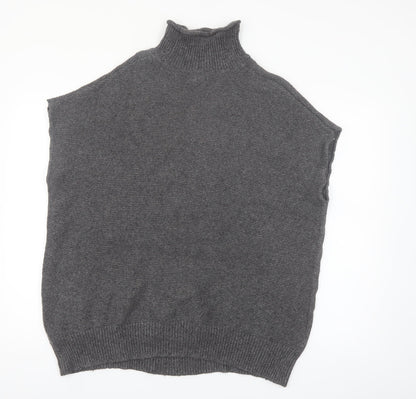 Rachel Roy Womens Grey Roll Neck Sleeveless Cable Pullover Jumper L