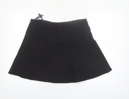 Dunnes Women Black Tweed A-Line Short Skirt Size 14