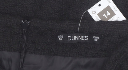 Dunnes Women Black Tweed A-Line Short Skirt Size 14