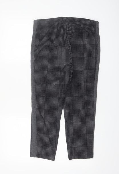 Yessica Women’s Black Check Slim Fit Cropped Trousers Size 12