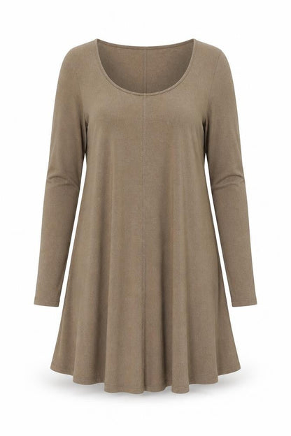 Marks & Spencer Women’s Brown A-Line Knit Long Sleeve Dress Size 12