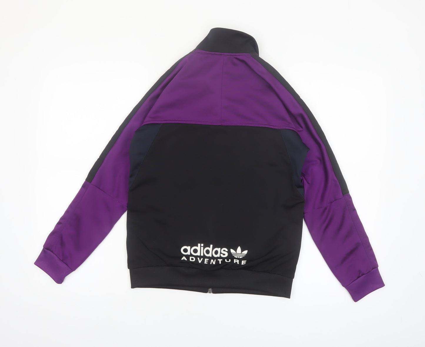 Adidas Boys Black Purple 12-13Y Track Jacket Zip Up Adventure Logo