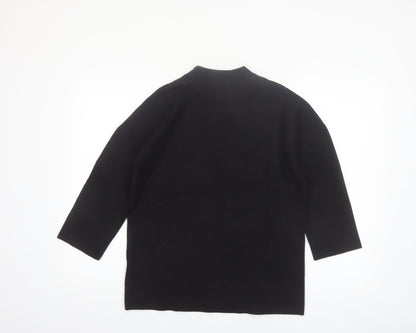Paraphrase Womens Black Beaded High Neck 3/4 Sleeve Jumper Size 10
