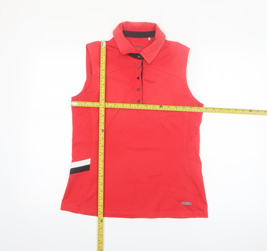 Annika by Cutter & Buck Women's Red Sleeveless Polo Golf Top Size S
