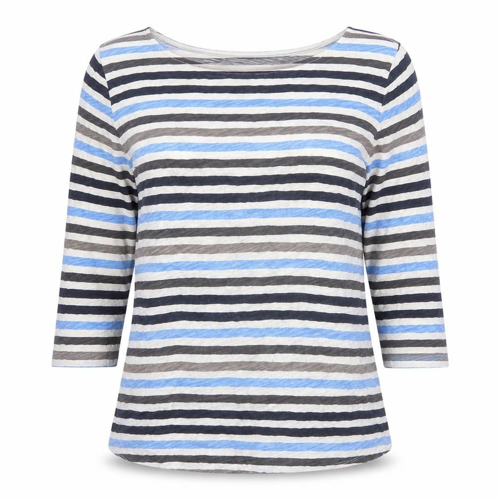 Gap Women’s Multicoloured Striped 3/4 Sleeve Cotton T-Shirt Size L