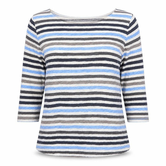 Gap Women’s Multicoloured Striped 3/4 Sleeve Cotton T-Shirt Size L