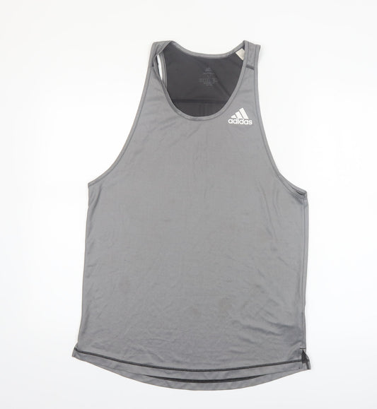 Adidas Men’s Grey Aeroready Primeblue Sleeveless Training Tank M