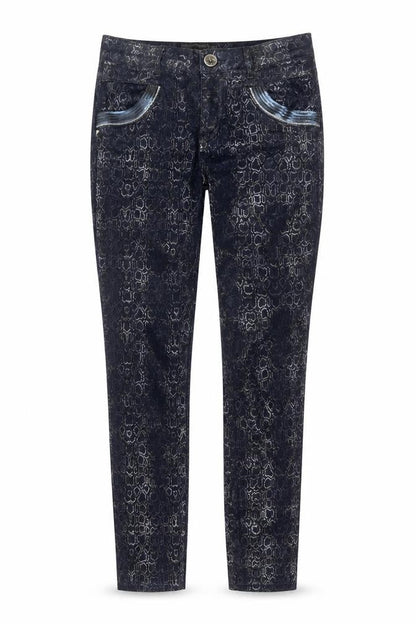 Mos Mosh Womens Blue Snake Print Naomi Cobra Jeans Size 26 Cotton Blend