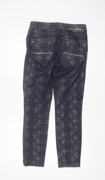 Mos Mosh Womens Blue Snake Print Naomi Cobra Jeans Size 26 Cotton Blend