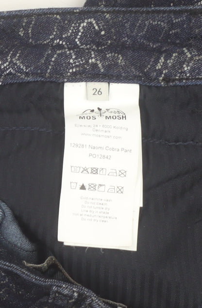 Mos Mosh Womens Blue Snake Print Naomi Cobra Jeans Size 26 Cotton Blend